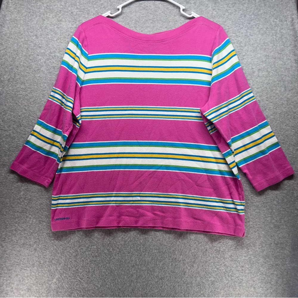 Ralph Lauren Pink Striped Long Sleeve Tee